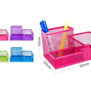 Organizador metálico escritorio 10x10x20cm colores