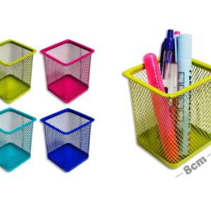 Portalápices metálico cuadrado color  80x100mm