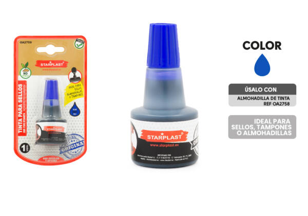 Tinta para sellos color azul