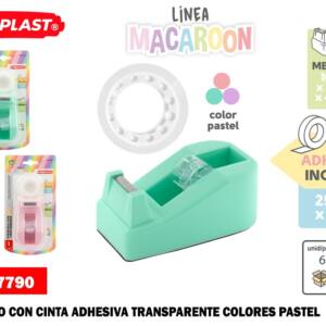 Pack Portacelo 10x5x4cm Colores Pastel y Cinta Adhesiva Transparente