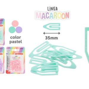 12 Clips Plástico 35mm Colores Pastel