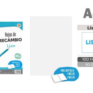 Recambio A4 100H 90G liso 4 taladros