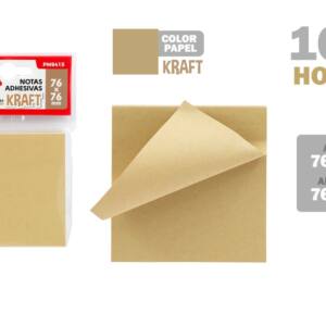 100 Notas Adhesivas Kraft 76x76mm