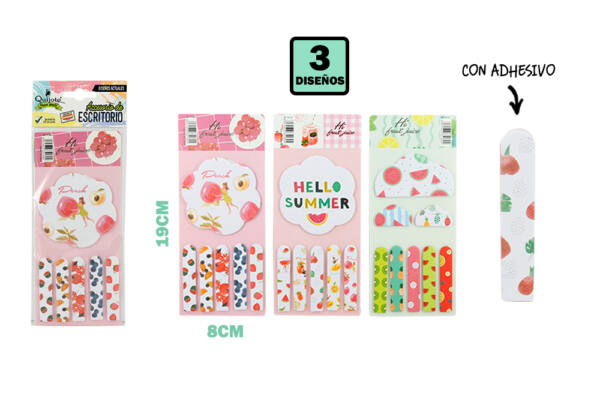 Set notas adhesivas diseño frutas