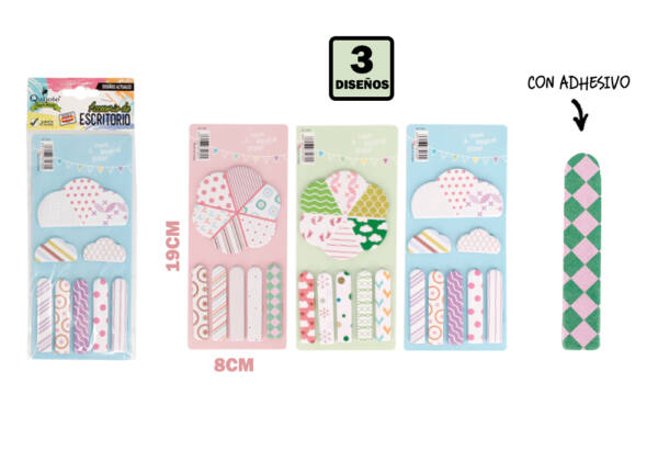 Set notas adhesivas diseño nube