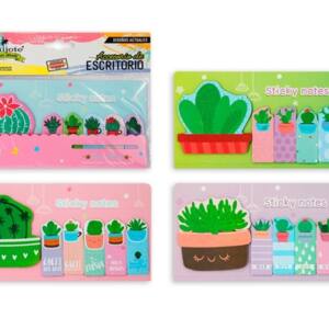 Set notas adhesivas diseño cactus