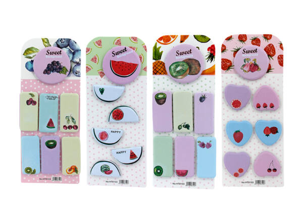 Set notas adhesivas diseño frutas