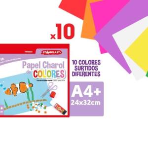Bloc papel charol 24x32cm 10U colores surtidos