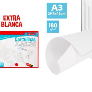 Bloc cartulina blanca A3 180g/m2 10U