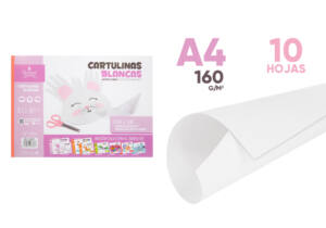 Bloc cartulina blanca A4 160g/m2 10U