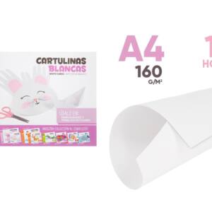 Bloc cartulina blanca A4 160g/m2 10U