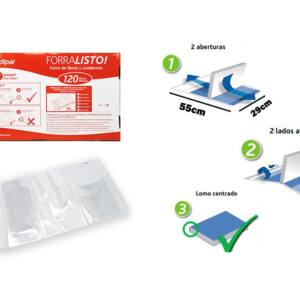 Forro libros ajustable Sadipal 29x55cm 120micras