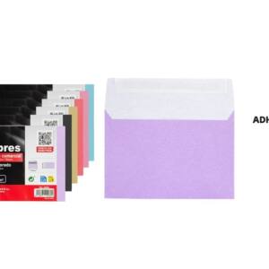 120 Sobres de Papel Colores Surtidos Comercial 176x120mm Cierre Adhesivo 90gr/m2