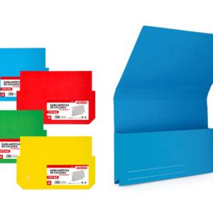 Pack 12 Subcarpetas Cartulina A4 De Colores Con Bolsillo