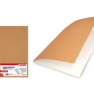 Pack 12 Subcarpetas A4 Kraft Bicolor Interior Blanco