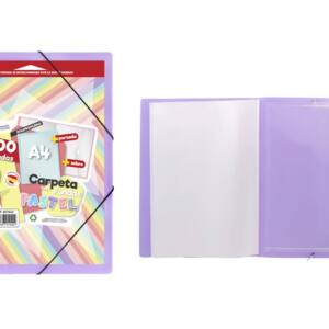 Carpeta de 100 fundas con sobre y portada personalizable lila