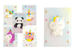 Libreta Animales 3D Unicornio Oso Panda A5 80 Hojas Puntos 80gr/m2