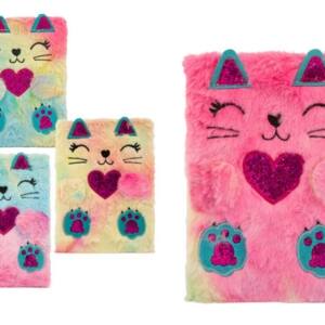 Libreta Peluche Gato Corazón A5 80 Hojas Puntos 80gr/m2