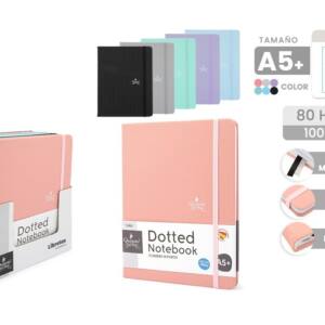Libreta de Puntos A5 Con Cierre Elástico 80Hojas 6 Colores