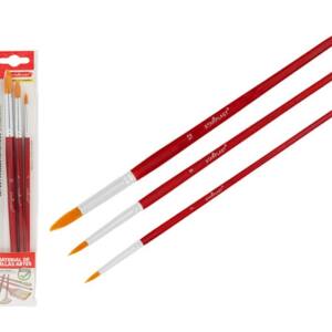 Set 3 Pinceles Redondos Diferentes Grosores N12 N8 N2