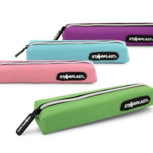 Estuche Fino Rectangular Tela 1 Cremallera Colores Pastel