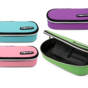 Estuche Ovalado Semirrígido Tela 1 Cremallera 1 Bolsillo Colores Pastel