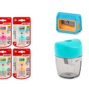 Set 2 Sacapuntas 1 Triangular y 1 Depósito Colores Pastel Surtidos