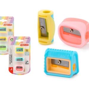Set 3 Sacapuntas Varias Formas Colores Pastel Surtido Hoja Metal