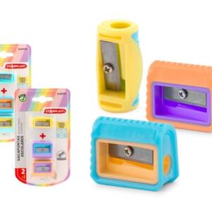 Set 3 Sacapuntas Varias Formas Colores Pastel Surtido Hoja Metal