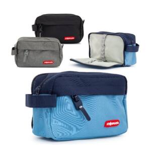 Estuche Rectangular Tela 3 Cremalleras 2 Bolsillos 3 Colores Con Asa