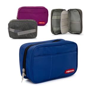 Estuche Rectangular Tela 1 Cremallera Asa Cierre Adhesivo 3 Colores