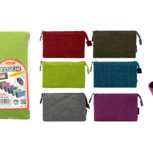 Estuche portatodo 3 bolsillos 2 cremalleras