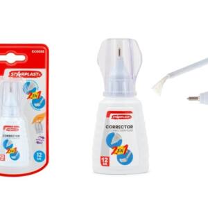 Líquido Corrector 12ml 2 en 1 Punta Pincel y Fina