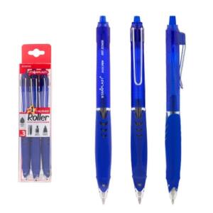 Set 3 Bolígrafos Roller Tinta Gel Antideslizante 1.0mm 3 Azules