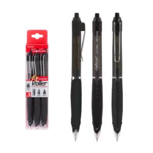 Set 3 Bolígrafos Roller Tinta Gel Antideslizante 1.0mm 3 Negros