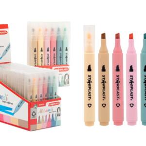 6 Mini Marcadores Morandi Punta Bisel 1-4mm Cuerpo Triangular