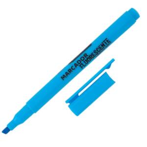 Marcador Azul Flúor Punta Bisel 1-4mm Cuerpo Redondo
