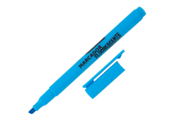 Marcador Azul Flúor Punta Bisel 1-4mm Cuerpo Redondo