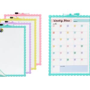 Pizarra Magnética 28x39.5cm Doble Cara Plan Semanal Con Imanes y Rotulador