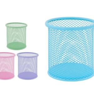 Portalápiz Metálico Cilíndrico 9.5x8cm Colores Pastel