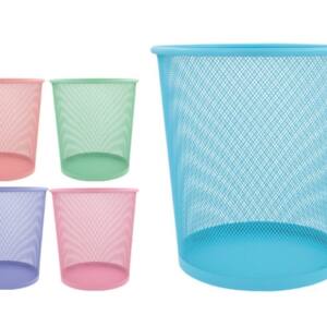 Papelera Metálica Cilíndrica 34x23.5cm Colores Pastel