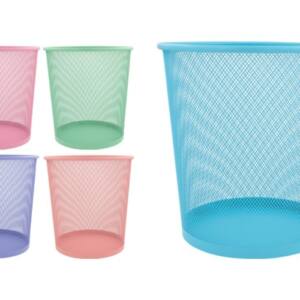 Papelera Metálica Cilíndrica 28x21.5cm Colores Pastel