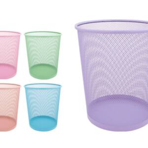 Papelera Metálica Cilíndrica 27x18.5cm Colores Pastel