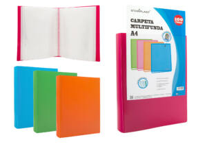 Carpeta 100 fundas A4 Portada Personalizable Azul Rosa Verde Naranja