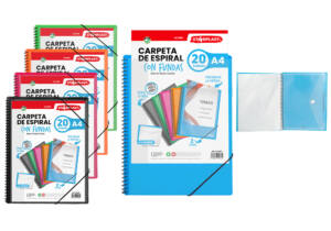 Carpeta 20 fundas con goma A4 portada personalizable sobre