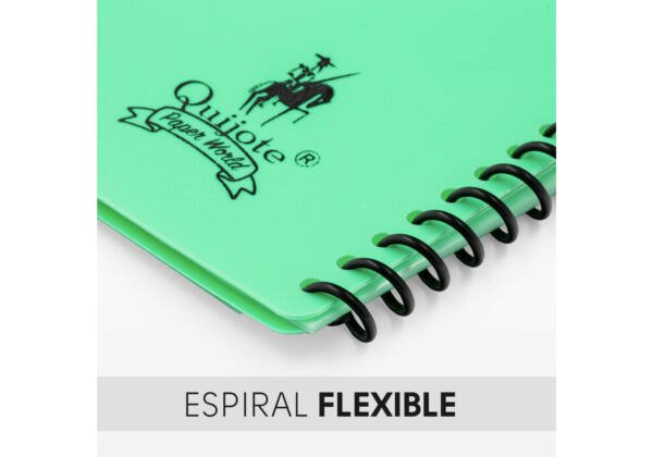 Carpeta espiral 20 fundas A4 portada intercambiable verde pastel