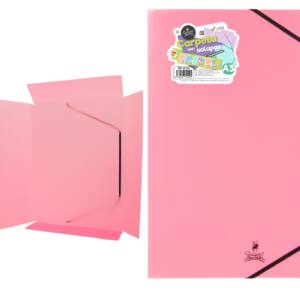 Carpeta solapas con goma A3 rosa pastel
