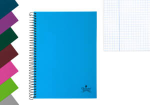 Cuaderno espiral A5 80H 90g/m2 cuadros 4x4mm tapa forrada