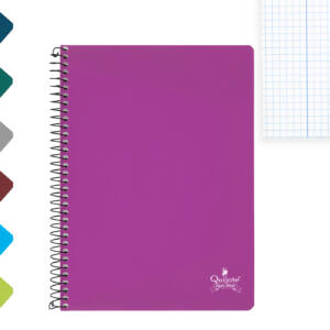 Cuaderno espiral A5 80H 60g/m2 cuadros 4x4mm tapa blanda