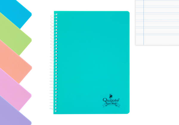 Cuaderno espiral flexible A5 80H 90g/m2 pautado 2.5 tapa plástico